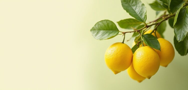 Rama con Limones, fondo pantalla, especial para cabeceras web. Fruta.