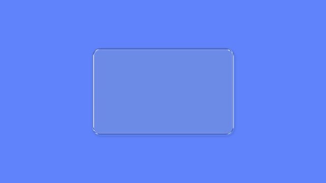 Minimalist, animation, of, a, translucent, glass-morphism, rounded, rectangle, on, blue, background, perfect, for, clean, UI, design, text, placeholders, and, modern, video, presentation, overlays.
