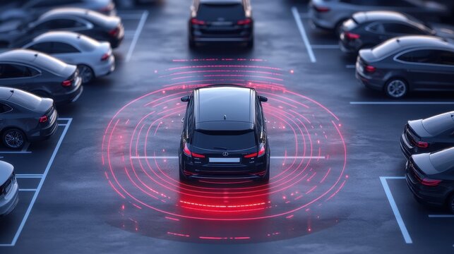 Autonomous vehicle parking with sensor detection visualization