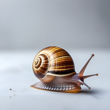 a snail with a rounded shell