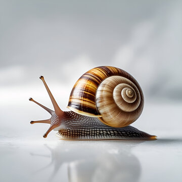 a snail with a rounded shell
