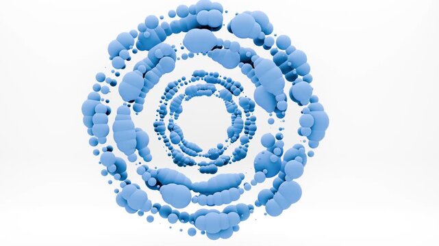 3D Blender Abstract Spiral Blue Sphere Particles Loop Animation 4K