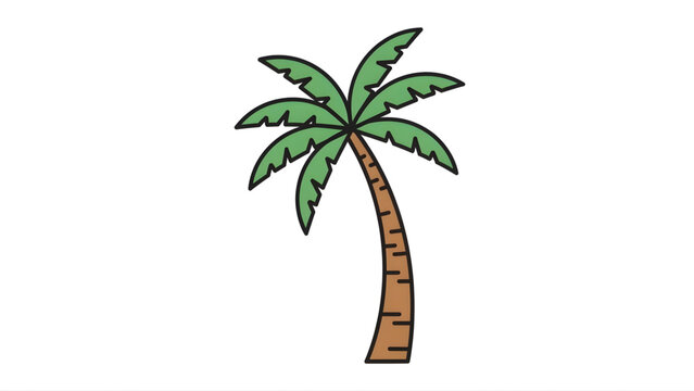 Coconut Tree Icon with Tropical Kerala Style