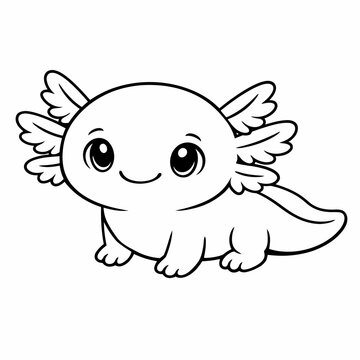 Axolotl tierno para colorear