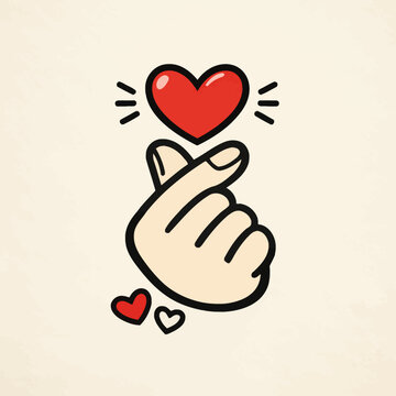 Coraz&oacute;n y gesto de dedos