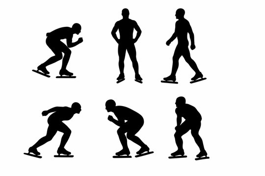 Siluetas de patinador en velocidad