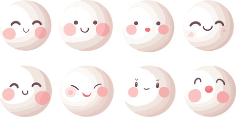 Fototapeta premium Set of nine funny cartoon Easter eggs with cute pig child smiley icons vector illustration and toys theme