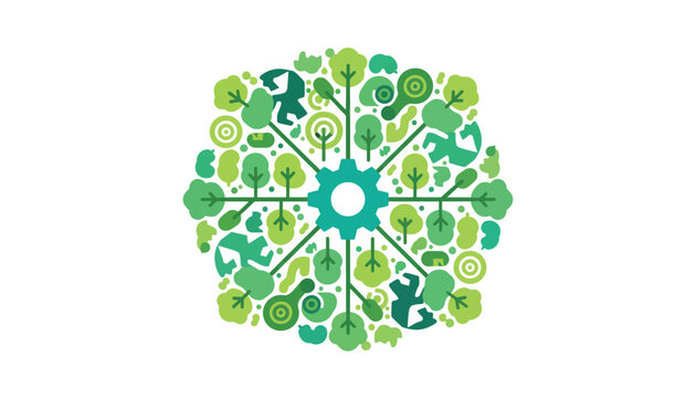 Green Technology and Environmental Engineering Concept Illustration