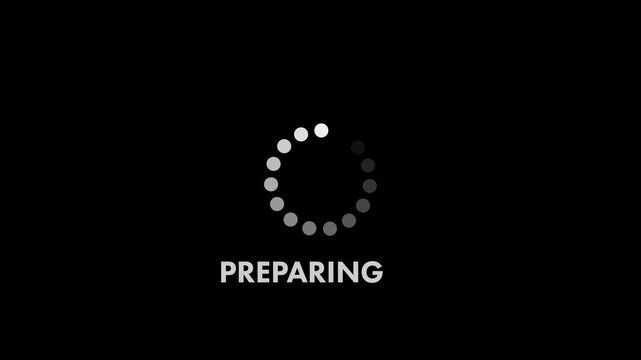 Digital Data Processing Screen with Rotating Loading Progress Indicator 4K