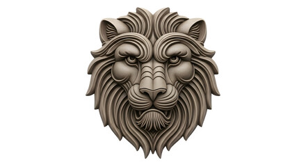 Fototapeta premium A majestic lion's head with a detailed mane on a transparent background