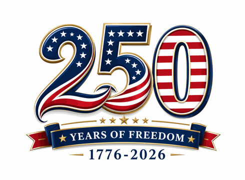 Celebrating 250 years of freedom a patriotic american anniversary design