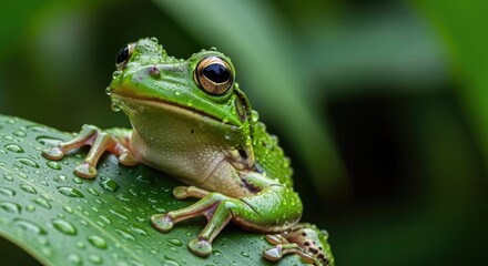 Fototapeta premium Intense expression and reaction of a red eyed tree frog a vivid portrait of amphibian emotion