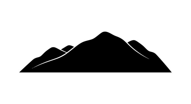 Mountain range silhouette icon isolated on white background