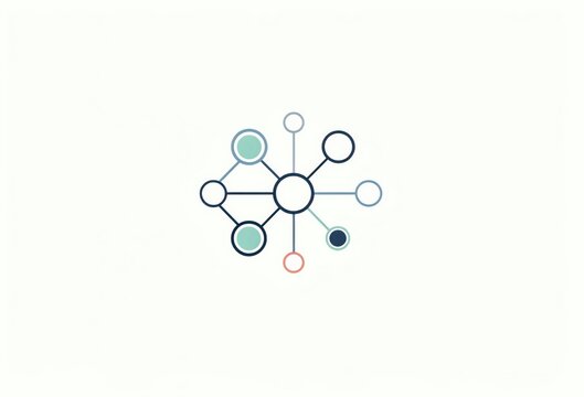 Innovative Network Structure Representing Global Connectivity and Data Flow in a Serene Minimalist Aesthetic Highlighting Optical Elements of Interaction