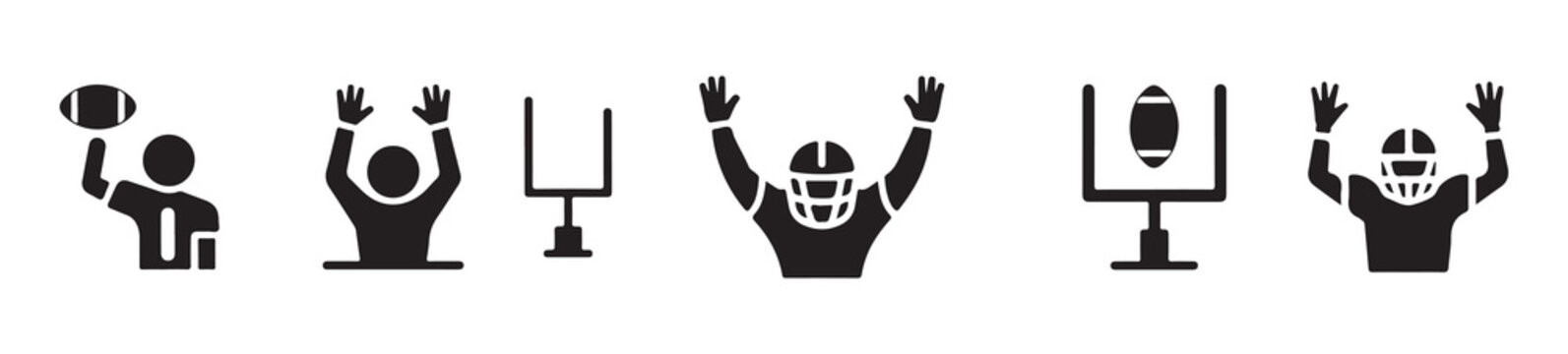 American football touchdown and field goal post vector icons.