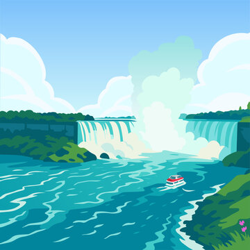 Niagara Falls Vector Illustration