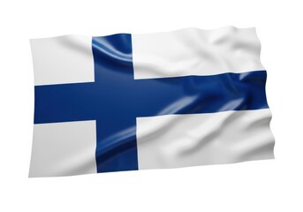Obraz premium Waving flag of finland isolated on white background
