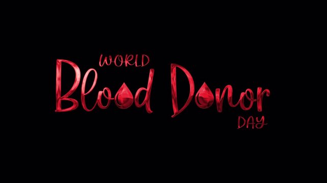World blood donor day logo in red for posters, banners, social media and print materials for blood donation campaigns.