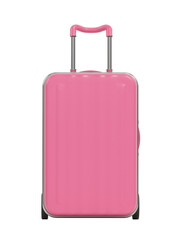 Pink suitcase isolated on transparent background. 3D illustration © Destina