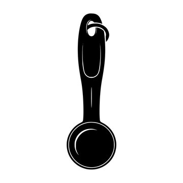 Measuring spoon icon black silhouette isolated on white background
