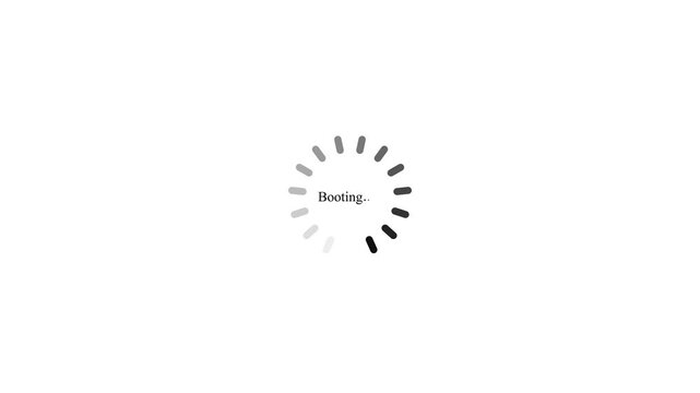 Animated white circular arrows rotating on black background, sync and refresh concept.