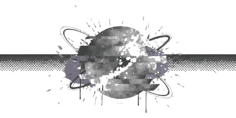 Abstract comic book explosion with ink splatter and graphic motion lines in a retro halftone style design © GraphixEra