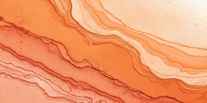 Vibrant Orange Marble Background Amber and Peach Veins