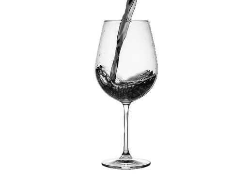 Elegant wine pouring into a clear glass from a decanter