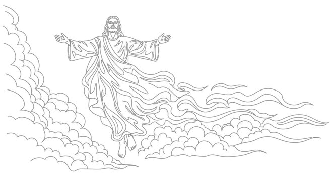 Jesus Christ Ascending to Heaven.