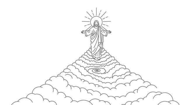 Jesus Christ on the mountain top.