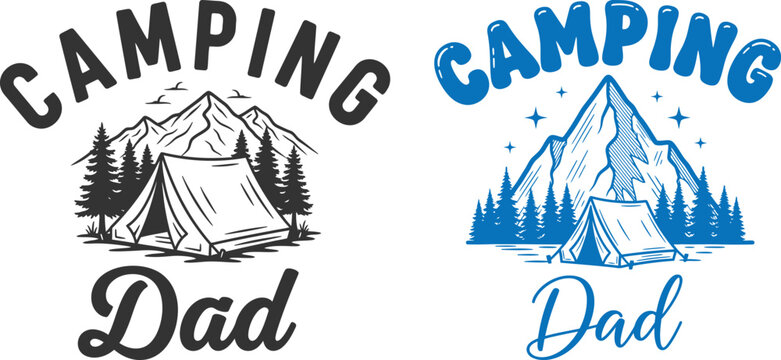 Happy fathers day camping dad t shirt design for outdoorsy fathers perfect gift idea