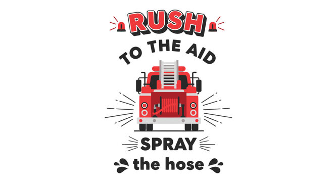 Fire truck, emergency vehicle, red fire engine, illustration, vector graphics, rescue, firefighting
