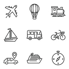 Fototapeta premium transportation icons set flat design vector illustration