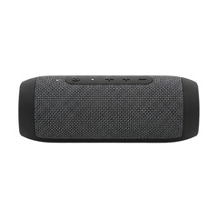 Naklejka premium Portable bluetooth speaker, compact audio device, isolated on transparent background