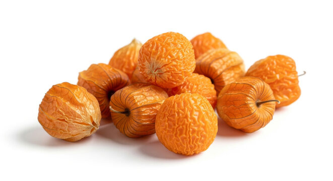 Vibrant Pile of Orange Physalis, Showcasing Their Textured Skin and Unique Shapes Concept Delicious Food