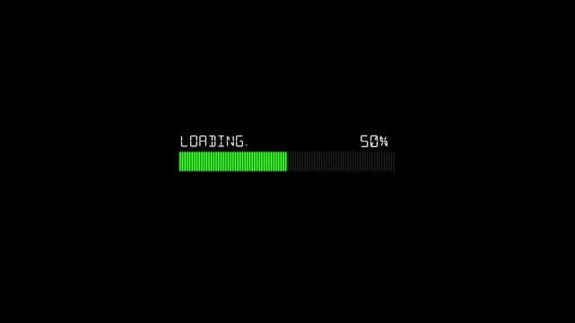 Loading Progress Bar Digital Interface Animation.4k video