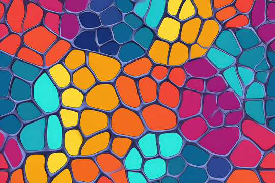 3D Rendered Voronoi Cell Pattern Mathematical Art