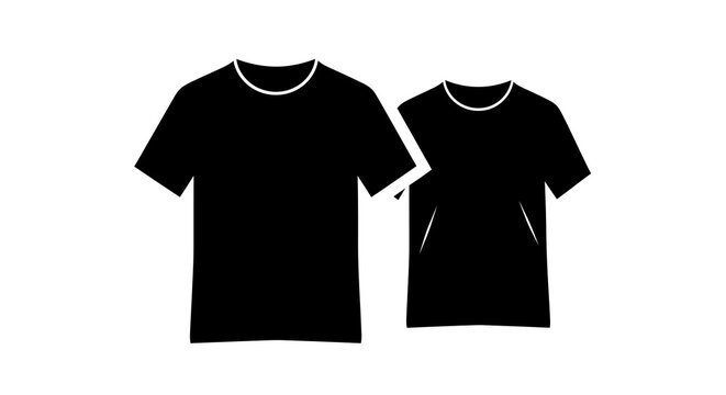 two t shirts in black silhouette on white background silhouette high quality professional detailed modern elegant stylish clean crisp vibrant colorful digital