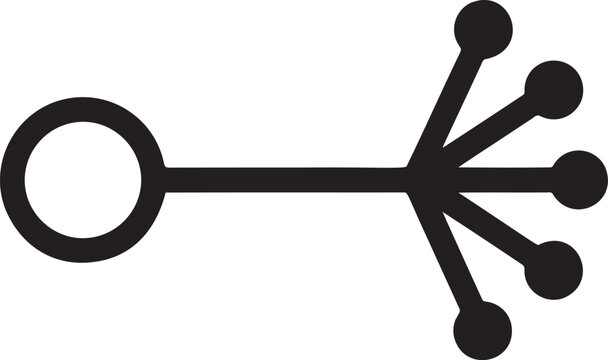 Network distribution icon showing single source splitting five ways.