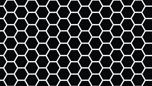 Hexagonal pattern with black and white tiles