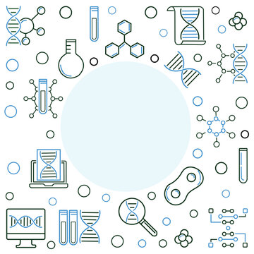 Modern biotechnology icons with DNA research laboratory theme