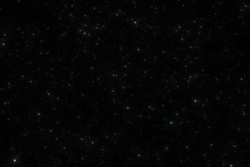 Star field illustration with shimmering lights on a dark space background © Rangaroksia