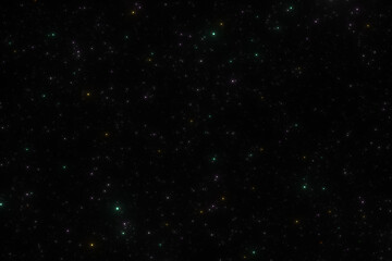 Star field illustration with shimmering lights on a dark space background © Rangaroksia