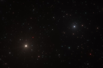 Star field illustration with shimmering lights on a dark space background © Rangaroksia
