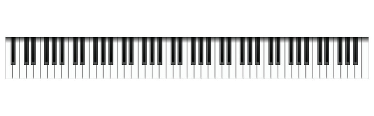 Realistic 88 piano keys, vector illustration © Jumon