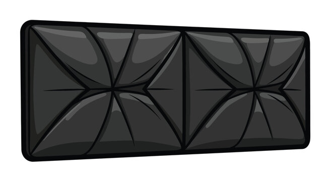 Black Leather Padded Headboard Panel.