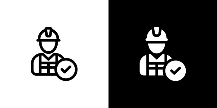 Safe Behavior icon concept with flat Black White Background. Vector illustration.