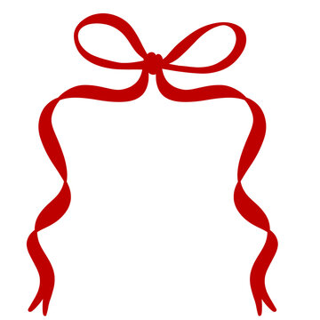 Delicate thin red ribbon bow for minimal decoration