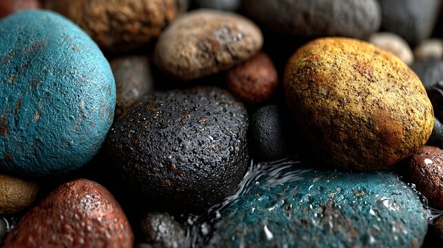 Smooth wet river rocks seamless tiling texture close up images illustrator
