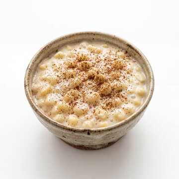 Creamy Hominy Porridge Canjica Bowl with Cinnamon